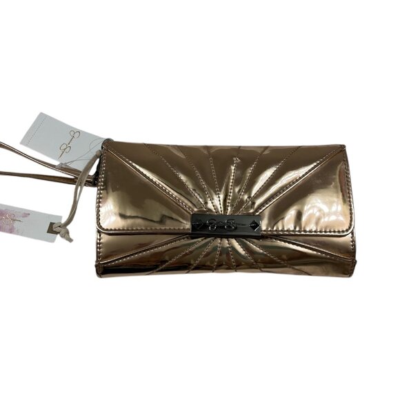 Jessica Simpson Zoe Wristlet / Clutch in Moscow Mule Gold - NWT - Picture 1 of 8